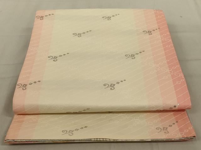 平和屋着物◎両面六通柄袋帯 唐織 孔雀花文 金銀糸 正絹 逸品 AABC4410ou
