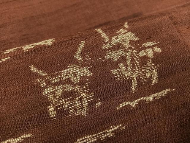 平和屋着物●上質な紬 風景草木文 正絹 逸品 AABC4443ph