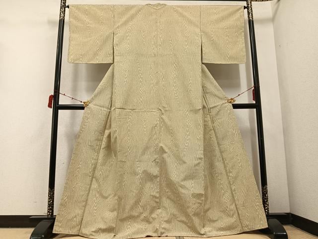 平和屋着物●上質な紬 杢目文 正絹 逸品 未使用 AABC4461ph