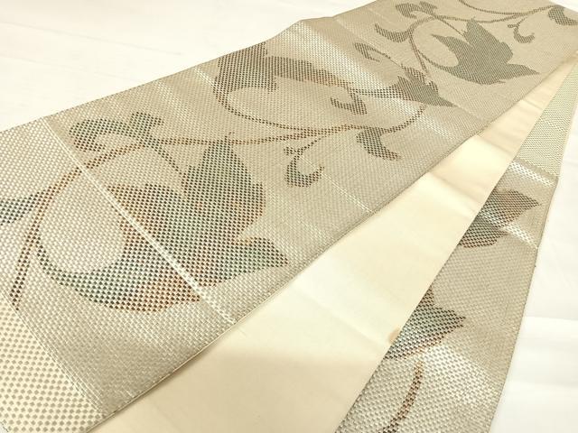 平和屋着物◎六通柄袋帯 唐草文 銀糸 金彩 正絹 逸品 AABC4583yx