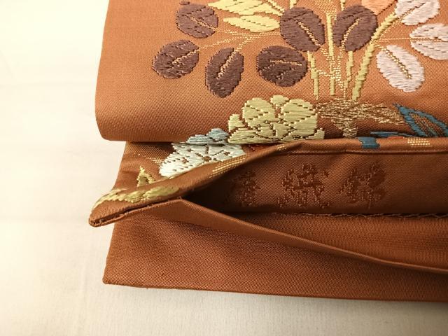 平和屋着物◎六通柄袋帯 唐織 花丸文 金糸 正絹 逸品 AABC4601yx