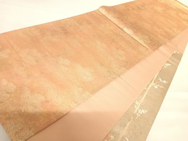 平和屋着物◎西陣 とみや織物謹製 とみや帯 六通柄袋帯 梅香松籟 引箔 正絹 逸品 AABC4709yx