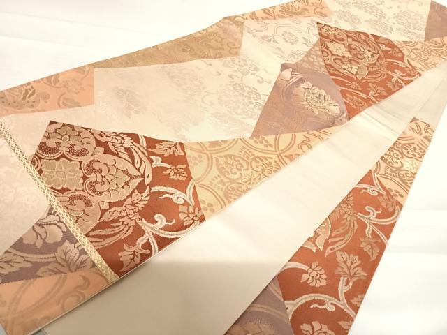 平和屋着物◎六通柄袋帯 切嵌花鳥文 金糸 正絹 逸品 AABC4712yx