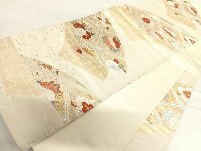 平和屋着物◎六通柄袋帯 天井花唐草文 金銀糸 正絹 逸品 AABC4720yx