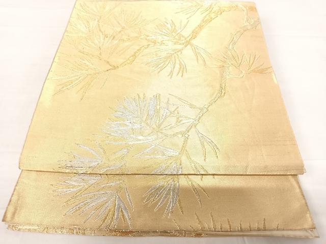 平和屋着物◎六通柄袋帯 枝松文 金銀糸 正絹 逸品 AABC4753yx