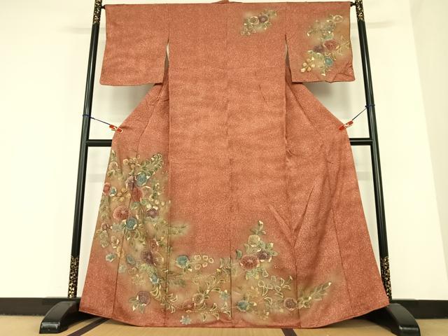 平和屋着物●訪問着 辻が花 絞り 暈し染め 金彩 正絹 逸品 AABC4816zg