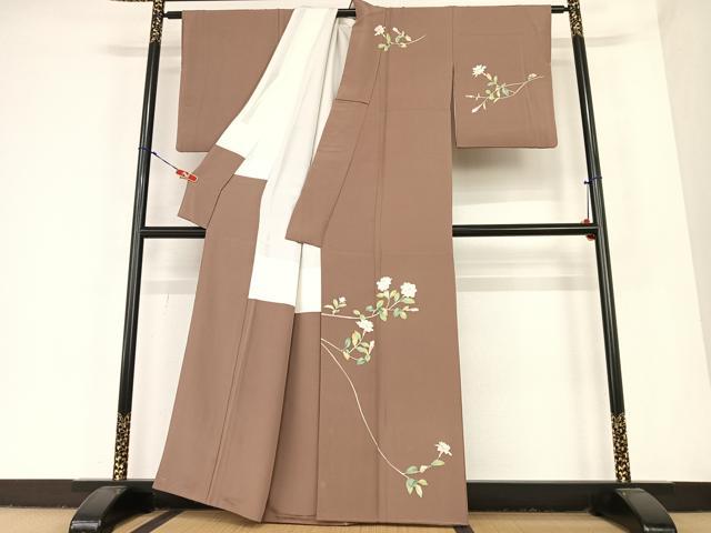 平和屋着物●京加賀糸目友禅作家 山崎巌 訪問着 枝花文 正絹 逸品 AABC4878zg