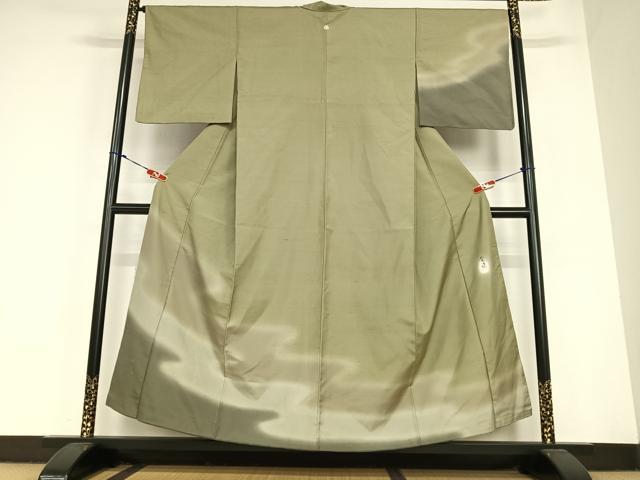 平和屋着物●根津栄一 訪問着 紬地 霞文 暈し染め 正絹 逸品 AABC4964zg