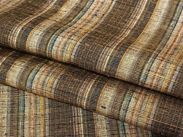 平和屋着物●上質な紬 縞 正絹 逸品 AABC5001zg