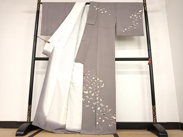 平和屋着物●訪問着 友禅 松竹梅宝尽くし 鬼しぼ縮緬 正絹 逸品 AABC5003zg