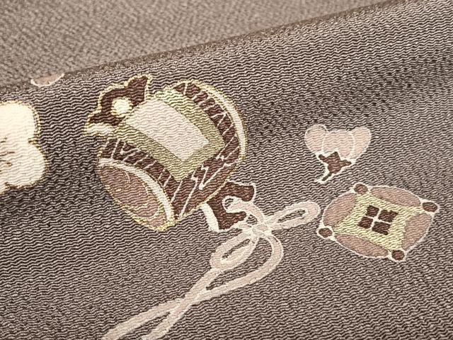 平和屋着物●訪問着 友禅 松竹梅宝尽くし 鬼しぼ縮緬 正絹 逸品 AABC5003zg