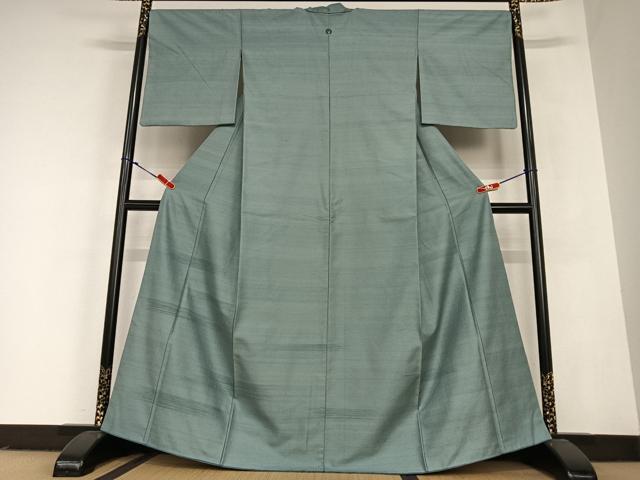 平和屋着物●上質な紬 訪問着 横段文 正絹 逸品 AABC5038zg