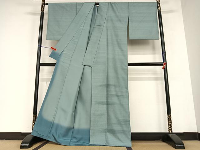 平和屋着物●上質な紬 訪問着 横段文 正絹 逸品 AABC5038zg