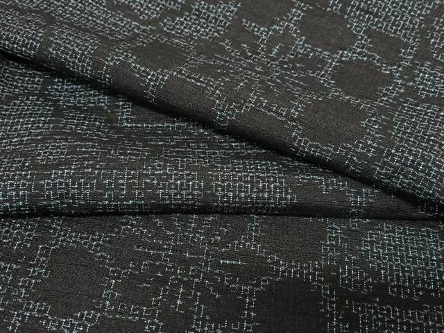 平和屋着物●結城紬 80亀甲 色紙花文 正絹 逸品 未使用 AABC5141zg
