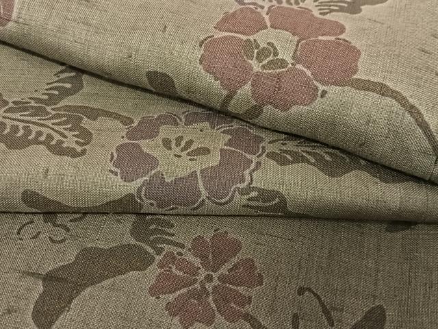 平和屋着物●上質な小紋 紬地 草花文 正絹 逸品 未使用 AABC5146zg