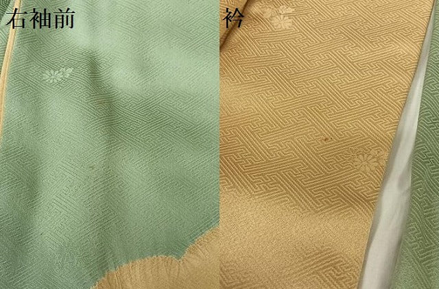平和屋着物●訪問着 絞り 刺繍 破れ色紙花文 光琳菊 金彩 正絹 逸品 AABC5157zg