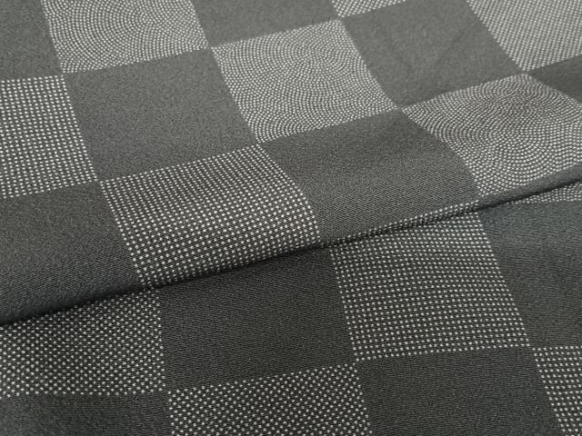 平和屋着物●上質な小紋 市松文様 さが美扱い 正絹 逸品 AABC5175zg