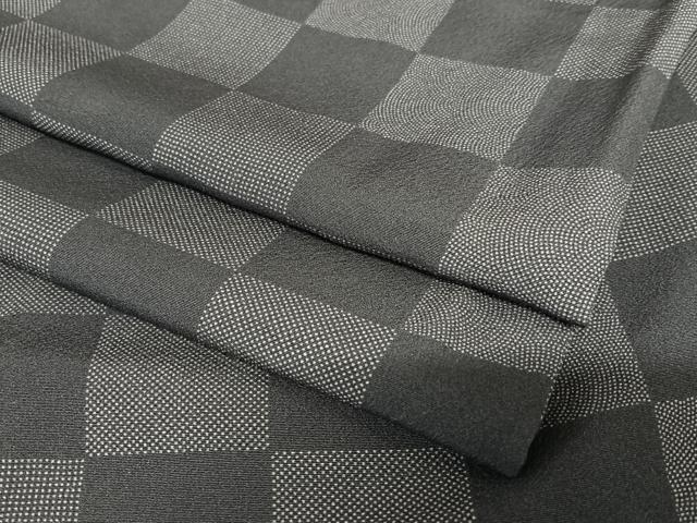 平和屋着物●上質な小紋 市松文様 さが美扱い 正絹 逸品 AABC5175zg