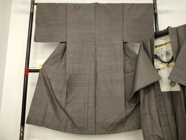 平和屋着物●男性 紬 アンサンブル 亀甲柄 正絹 逸品 AABC5608ck