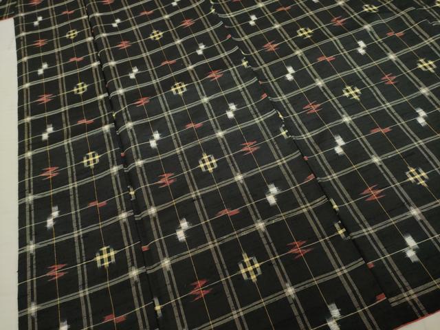 平和屋着物●上質な紬 琉球絣文様 正絹 逸品 AABC5619ck