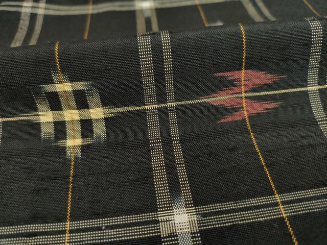 平和屋着物●上質な紬 琉球絣文様 正絹 逸品 AABC5619ck
