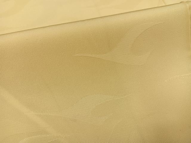 平和屋着物●上質な色無地 飛鶴地紋 蜂蜜色 正絹 逸品 AABC6059ph