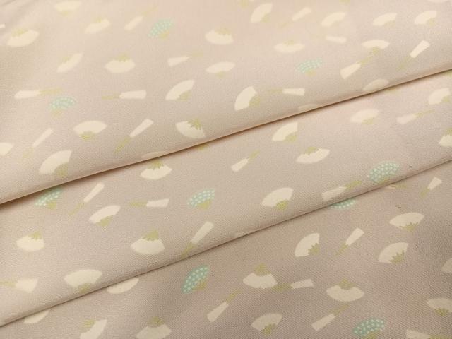 平和屋着物●長襦袢 無双仕立て 舞扇文 正絹 逸品 AABC6073ph