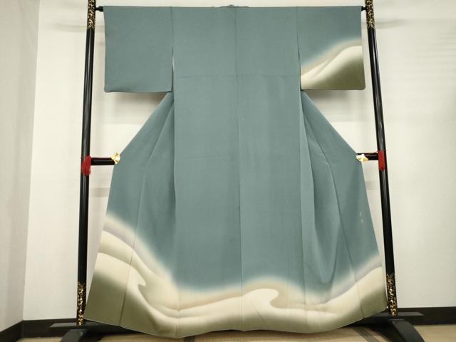 平和屋着物●訪問着 立波文 暈し染め 正絹 逸品 AABC6105ck
