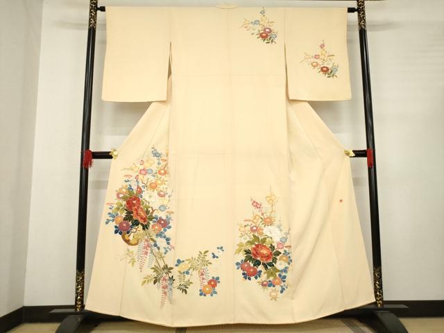 平和屋着物●訪問着 友禅 作家物 花車文 正絹 逸品 AABC6112ck