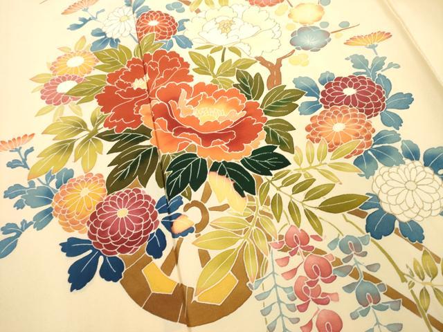 平和屋着物●訪問着 友禅 作家物 花車文 正絹 逸品 AABC6112ck