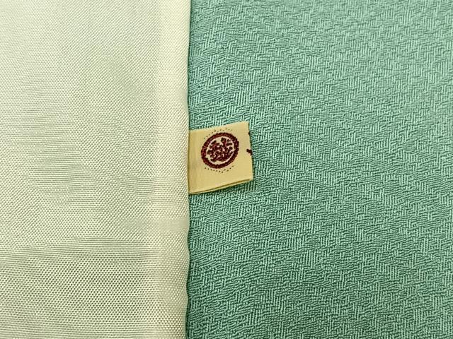 平和屋着物▽京加賀友禅 百貫達雄監修 色無地 単衣 瓶覗色 三越扱い 正絹 逸品 未使用 AABC6165jh