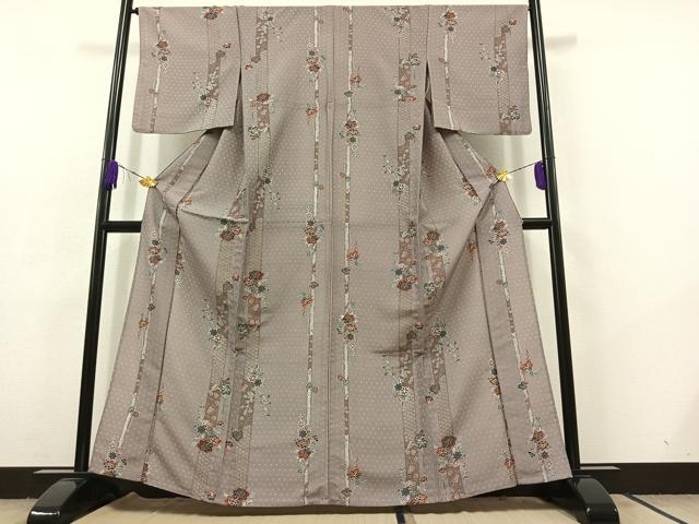平和屋着物▽小紋 単衣 花間道 洗える着物 AABC6176jh