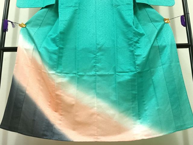 平和屋着物▽訪問着 単衣 霞文 暈し染め 洗える着物 AABC6181jh