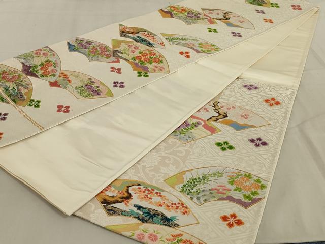 平和屋着物◎六通柄袋帯 地紙花文 金糸 正絹 逸品 AABC6223ou