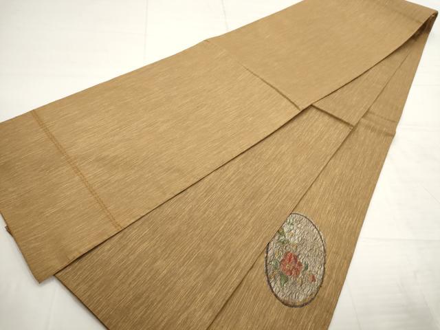 平和屋着物▼太鼓柄袋帯 パールすくい織 花丸文 金銀糸 正絹 逸品 AABC6429wj
