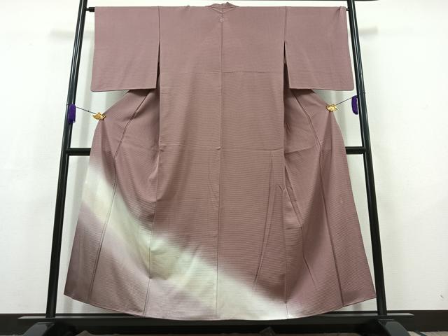 平和屋着物▽松尾光琳 訪問着 無双 絽袷 絽×絽 霞文 暈し染め 銀彩 正絹 逸品 AABC6768jh