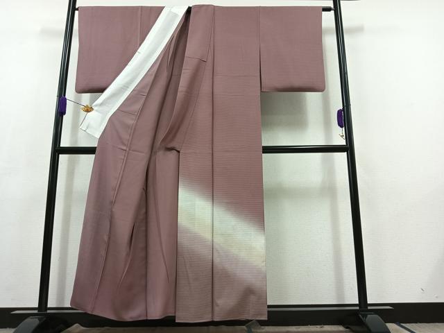 平和屋着物▽松尾光琳 訪問着 無双 絽袷 絽×絽 霞文 暈し染め 銀彩 正絹 逸品 AABC6768jh