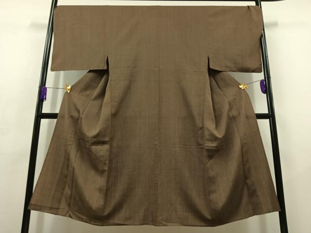 平和屋着物▽男性 紬 単衣 縞 正絹 逸品 AABC6769jh