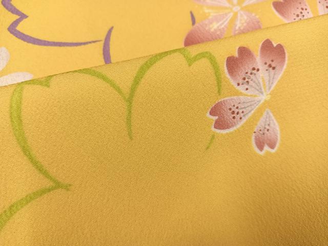 平和屋着物●小振袖 二尺袖 舞桜 洗える着物 AABC6821ph