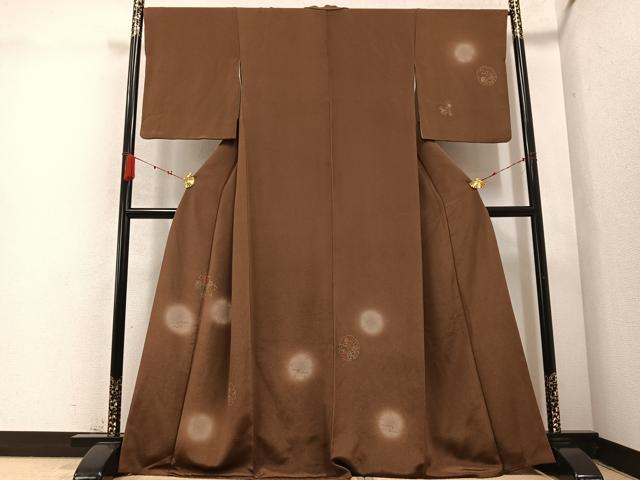 平和屋着物●訪問着 雪輪花文 暈し染め 鬼しぼ縮緬 正絹 逸品 AABC6847ph