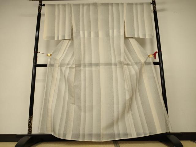 平和屋着物*夏物 本場大島紬 白大島 夏大島 縞 正絹 逸品 AABC6886jd
