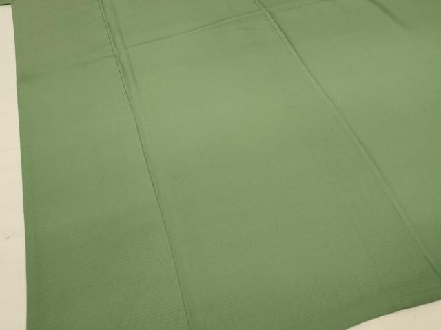 平和屋着物*夏物 色無地 絽 松葉色 正絹 逸品 AABC6894jd