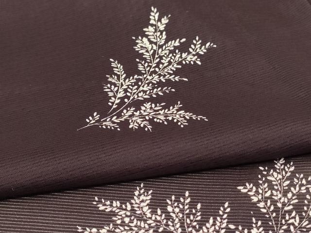 平和屋着物*夏物 小紋 絽 枝葉文 正絹 逸品 AABC6904jd
