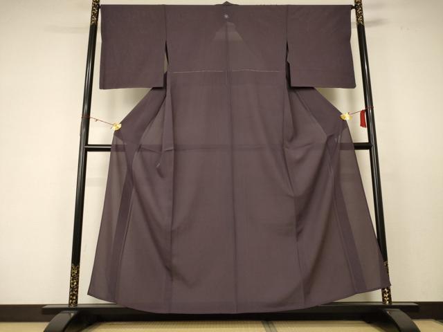 平和屋着物*夏物 色無地 絽 葡萄鼠色 正絹 逸品 未使用 AABC6907jd