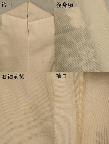 平和屋着物*夏物 訪問着 絽 草花文 銀彩 正絹 逸品 AABC6912jd