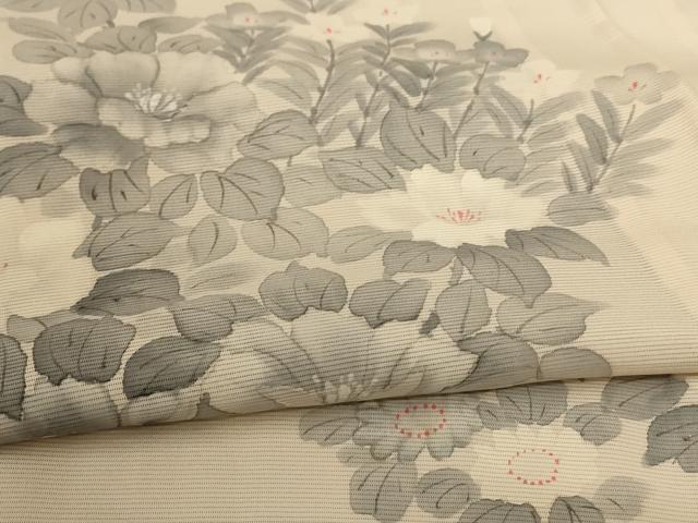 平和屋着物*夏物 訪問着 絽 草花文 銀彩 正絹 逸品 AABC6912jd
