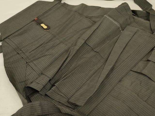 平和屋着物*夏物 男性 行灯袴 縞 正絹 逸品 AABC6913jd