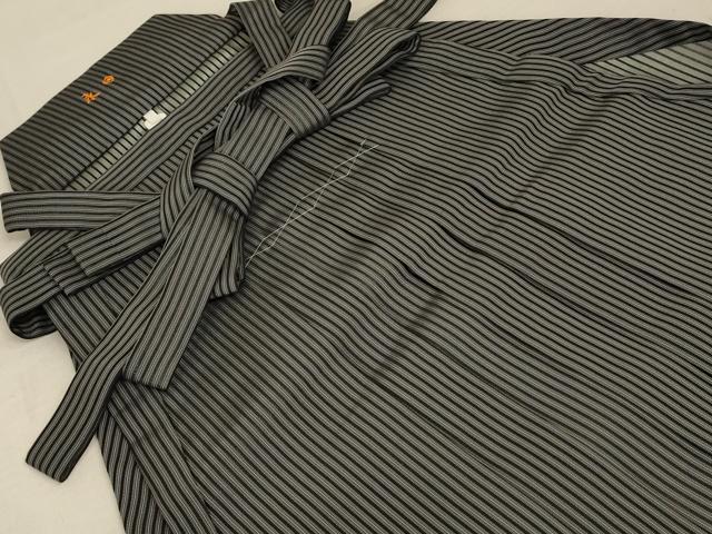 平和屋着物*夏物 男性 行灯袴 縞 正絹 逸品 AABC6914jd