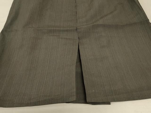 平和屋着物*夏物 男性 行灯袴 縞 正絹 逸品 AABC6930jd