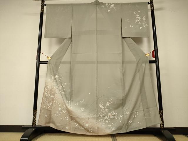 平和屋着物*夏物 訪問着 絽 草花文 暈し染め 正絹 逸品 AABC6934jd